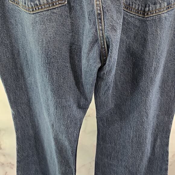 Levis Jeans Women 34 X 32 70s High Flare High Rise Distressed Premium Medium - Picture 7 of 13